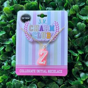 Top Trenz Collegiate Initial Necklace - Pink Z